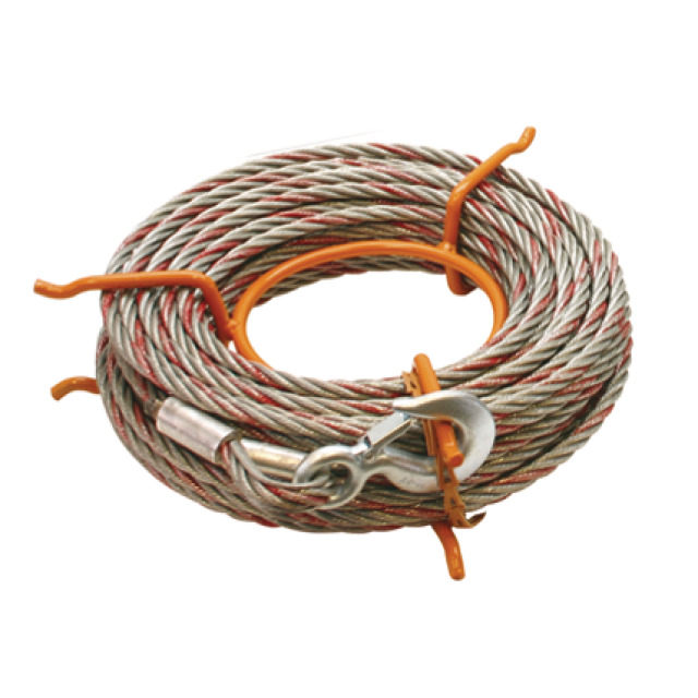 Seil mit Lasthaken für Mehrzweckzug MZ 16 Typ 816Wadra. 30 m lang, 11,5 mm Ø, auf Handhaspel