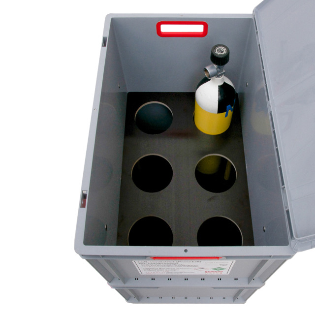 Reduzierplatte für Flaschenbox gfd, gfd 2.x,  gfd3.0, Bohrung Ø 120 mm zur Aufnahme von Atemluftflaschen 4 l
