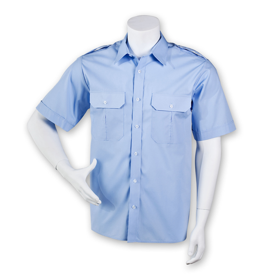 Feuerwehr-Diensthemd hellblau 1/2 Arm mit Schulterklappen