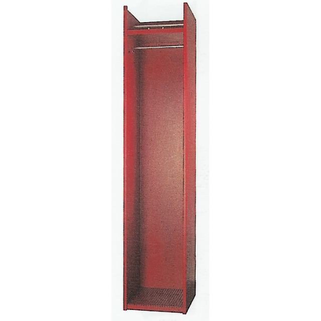 Garderobenschrank WAGNER, Abteilbreite 320 mm, geschlossenes Helmfach. Stahlblech, rot RAL 3000