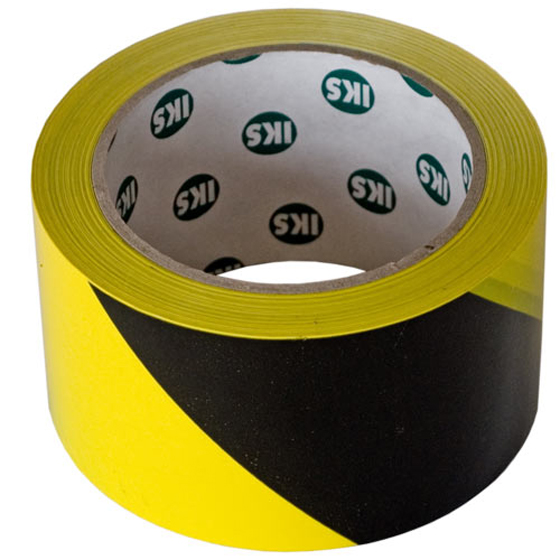 Warnband schwarz-gelb DIN 4844 Selbstklebend, 60 mm breit, 66 m lang