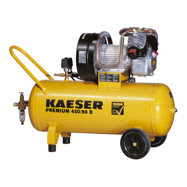 Kompressor KAESER Premium 450/90 D. Motor 400 V/2,2 kW. Druckbehältervolumen 90 l, 2 Zylinder, Höchstdruck 10 bar