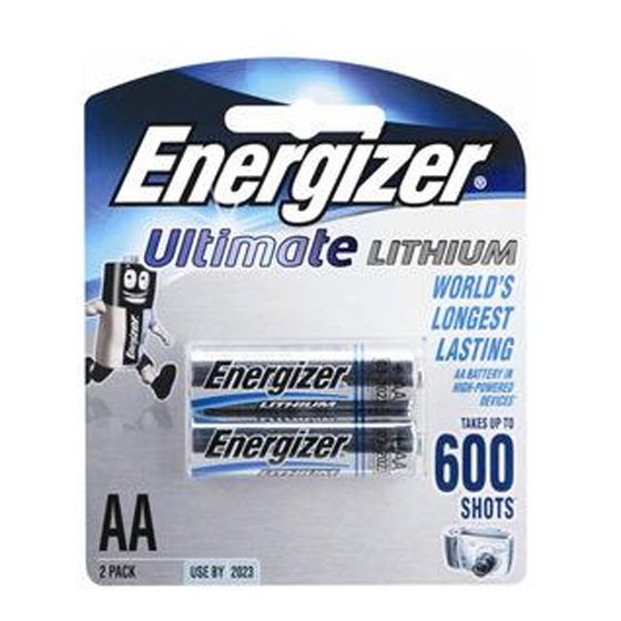 Batterie Mignonzelle ENERGIZER Ultimate. Lithium,1,5 V, FR06, AA. Packung mit 2 Stück