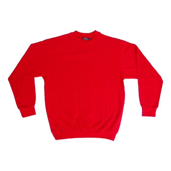 Sweatshirt, 80% Ringspinn-Baumwolle/20% Polyester,schwere Stoffqualität, Set-in-Sleeve, Farbe rot