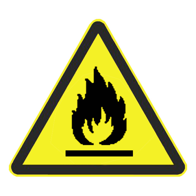 Warnzeichen Warnung vor feuergefährlichen Stoffen,DIN EN ISO 7010, ASR 1.3 2012, Kunststoff, Seitenlänge 200 mm