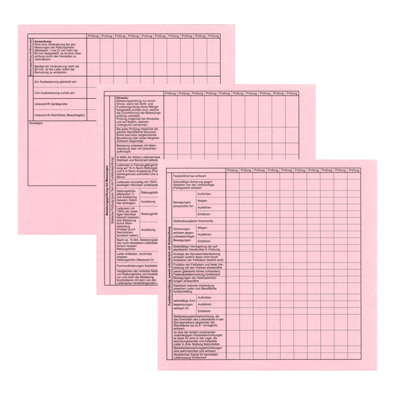 Geräteprüfnachweis-Einzelkarte Anhängeleiter, rosa