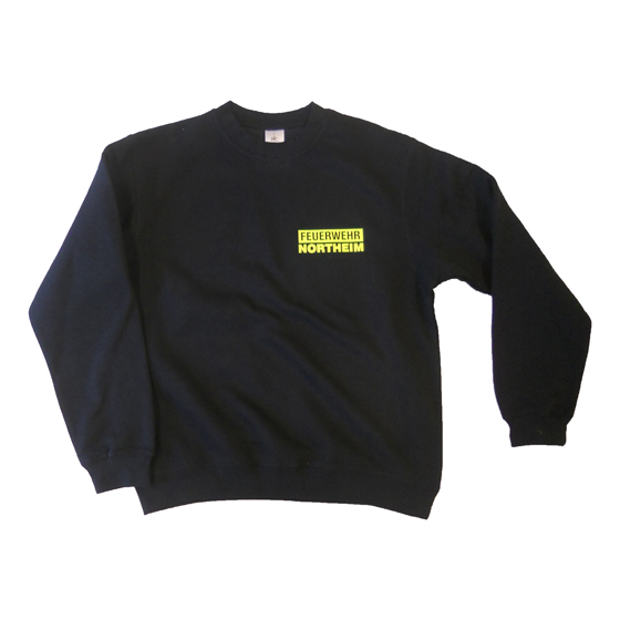 Sweatshirt, 80% Ringspinn-Baumwolle/20% Polyester,schwere Stoffqualität 280 g/m, Set-in-Sleeve, Farbe schwarz