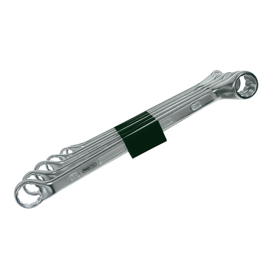 Doppelringschlüssel, DIN 838, CV-Stahl, Satz 12-teilig, 6-32 mm, tief gekröpft