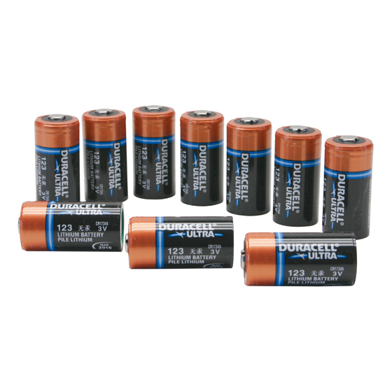 Batteriesatz für Defibrillator ZOLL AED PLUS. Mit10 Duracell Lithiumbatterien 3 V, Typ CR123A