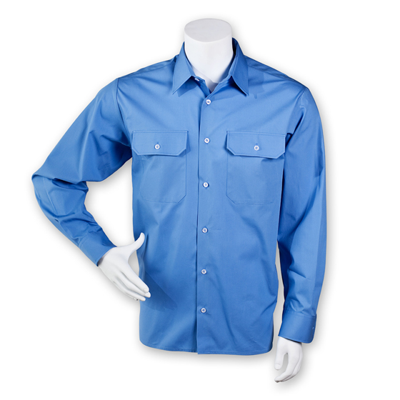 Uniformhemd blau 1/1 Arm 100% Baumwolle