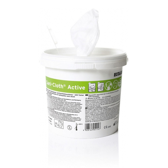 Desinfektionstuch ECOLAB Sani-Cloth Active, Dose mit 125 Tüchern 130x220 mm