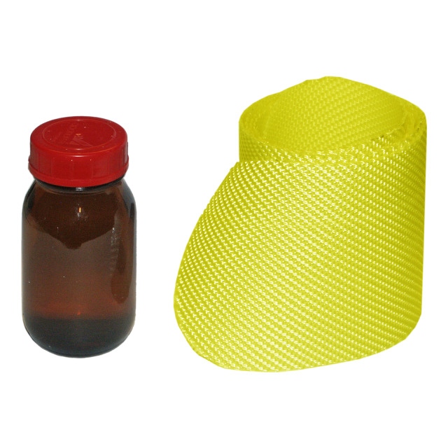 Schlauch-Reparaturssatz gelb ESCHBACH, bestehend aus 1 m Schlauchmaterial fluoreszierend gelb, 100 ml Kleber