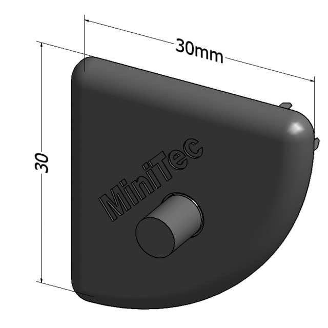 Abdeckkappe MINITEC 30 R90° Z, für Profilsystem 30, aus Kunststoff