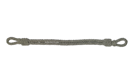 Mützenkordel, 32 cm lang. silberfarbig, 8 mm,Aluminiumdraht