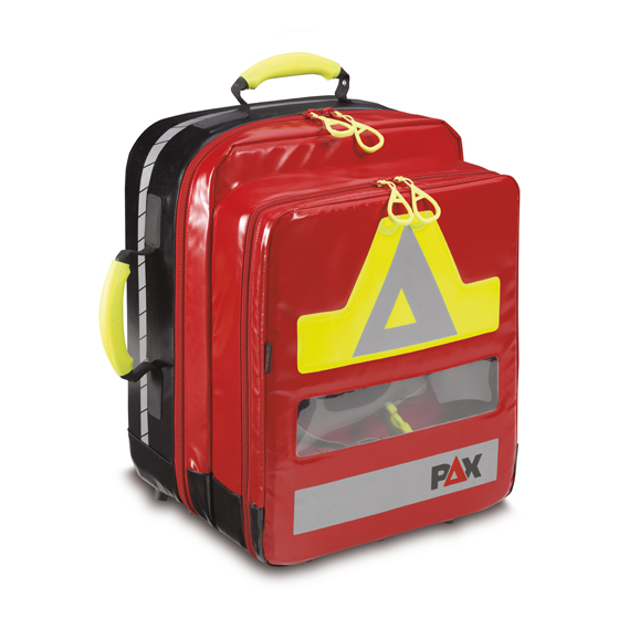 Notfallrucksack PAX Feldberg AED, aus PAX-Tec, rot, Set mit Innentaschenset 1