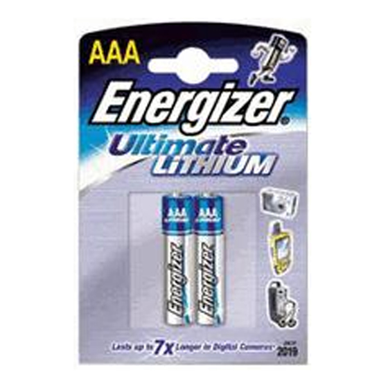 Batterie Microzelle ENERGIZER Ultimate. Lithium, 1,5 V, FR03, AAA. Packung mit 2 Stück