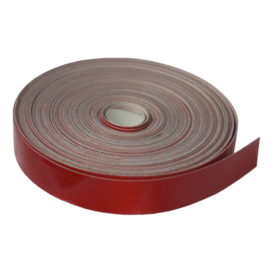 Helmkennzeichnungsband, rot reflektierend, selbstklebend, Breite 10 mm, Rolle mit 10 m
