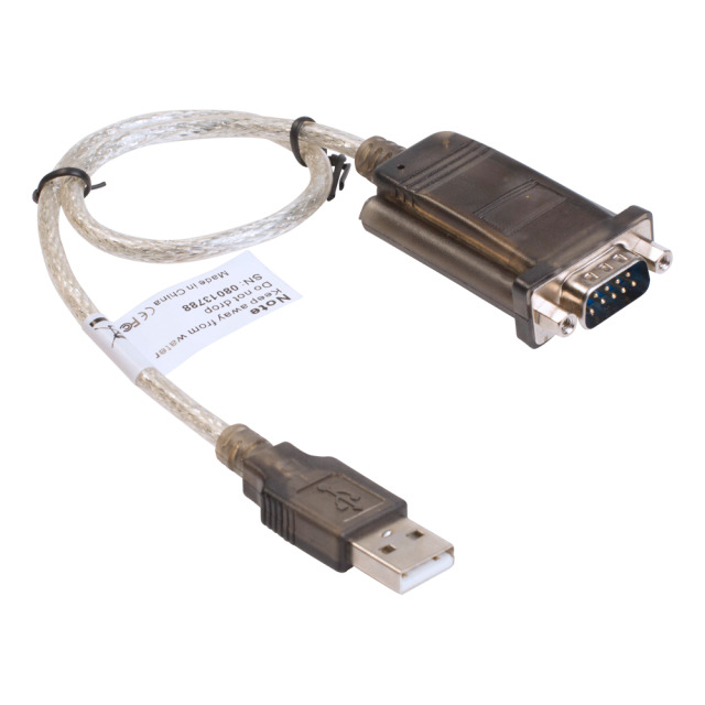 USB-Adapter PÖLZ zum Anschluss eines seriellen Kabels an den USB-Eingang des PCs, mit Treiber für Windows