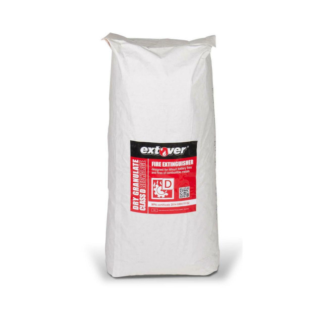 Hohlglasgranulat Extover®, 12,5 kg Sack. Löschmittel in Anlehnung an DIN EN 3-7, BAM-geprüft, auch bei Metall- und Akkubränden