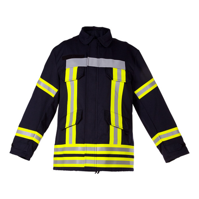 Feuerwehrjacke WATEX Damen HuPF Teil 3, DIN EN ISO11612, Aramid/Viskose FR, schwarzblau, Reflexbestreifung nach HuPF 09/2006, PSA II