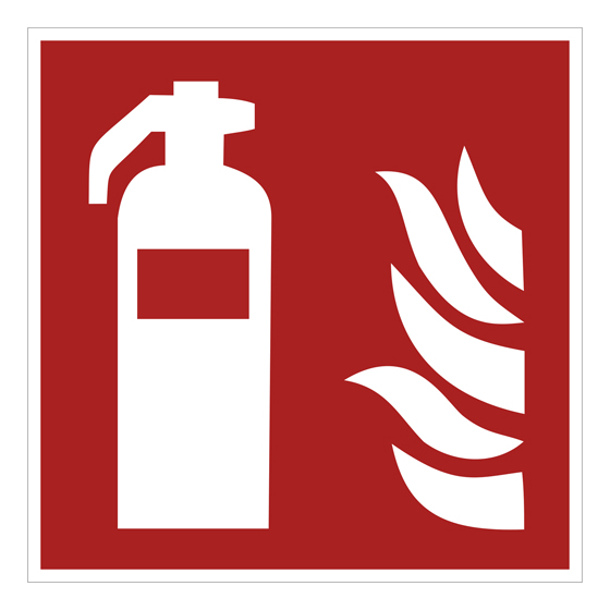 Brandschutzzeichen Feuerlöscher, DIN EN ISO 7010:2012-10, ASR 1.3 2012 Kunststoff, (BxH) 148x148 mm