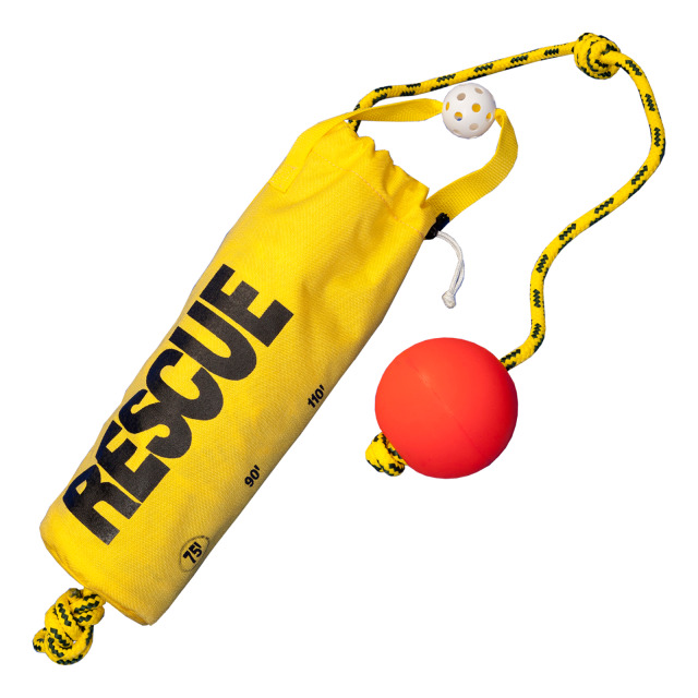 Rettungswurfleine 15 m, Ø 9,5 mm, schwimmfähig, mit Führungs- und Rettungswurfball, im Wurfsack