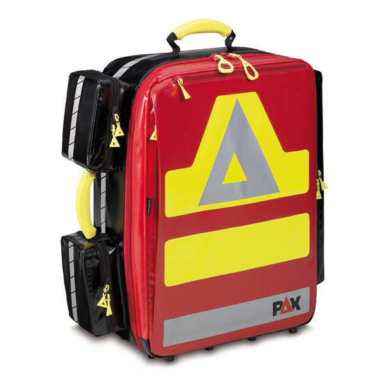 Notfallrucksack PAX Wasserkuppe L-ST, aus PAX-Tec,rot. Set mit Mittelwand und Innentaschenset 2