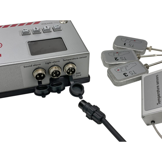 Temperaturalarm ECCOTARP, mit 3 Sensoren, Akku, Ladegerät 230 V, externer Tastatur, Antenne, ohne SIM-Karte