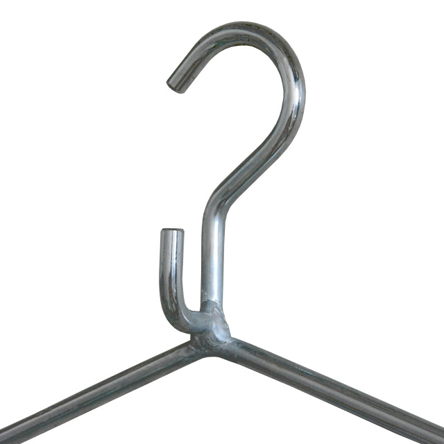 Kleiderbügel, Stahl verchromt, Ø 8 mm, Breite 450mm, mit Haltern für Hose und Sicherheitsgurt