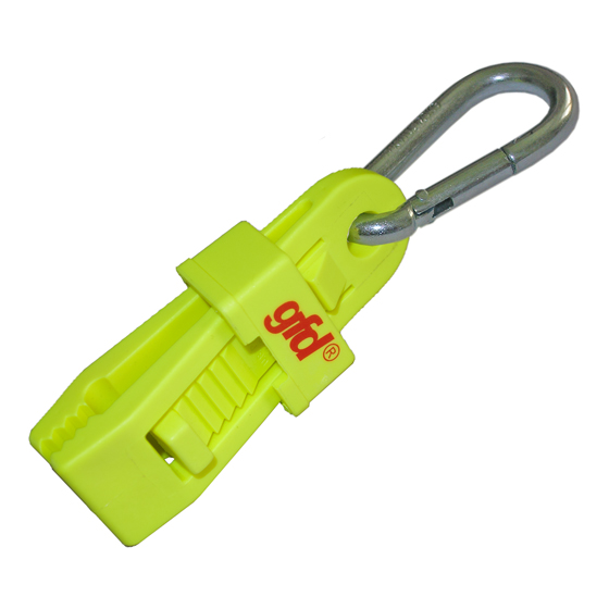 Handschuhhalter TARP CLIP, schlagfester Kunststoff, Farbe fluoreszierend gelb, Karabinerhaken