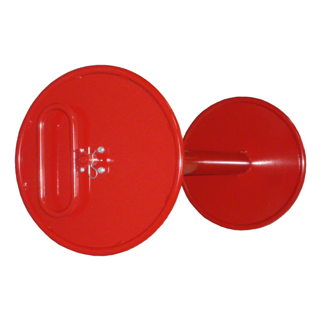 Abrollhaspel ÖKO-TEC, für Doppelkammerschlauch 350mm, aus Metall, rot lackiert RAL 3000, mit Tragegriffen, abnehmbares Seitenteil