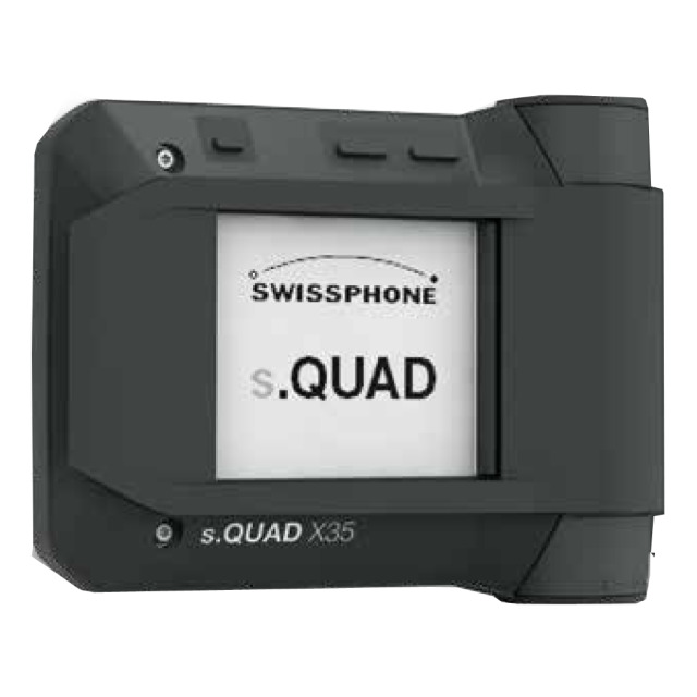 Funkmeldeempfänger SWISSPHONE s.QUAD X35 V, mit Verschlüsselung, mit Akku, Ladegerät und Antenne