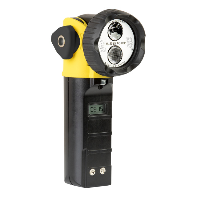 Handlampe ACCULUX HL 30 EX POWER, DIN 14649, ATEX- Zulassung, schwarz/gelb, mit LiIon-Akku, ohne Lade gerät