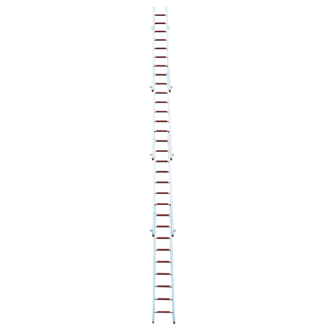 Steckleiter-Oberteil DIN EN 1147-LM, MUNK RETTUNGSTECHNIK. Sprossenschutz Farbe rot, Leichtmetall, gebördelt, Länge 2,70 m, 15 Jahre Garantie