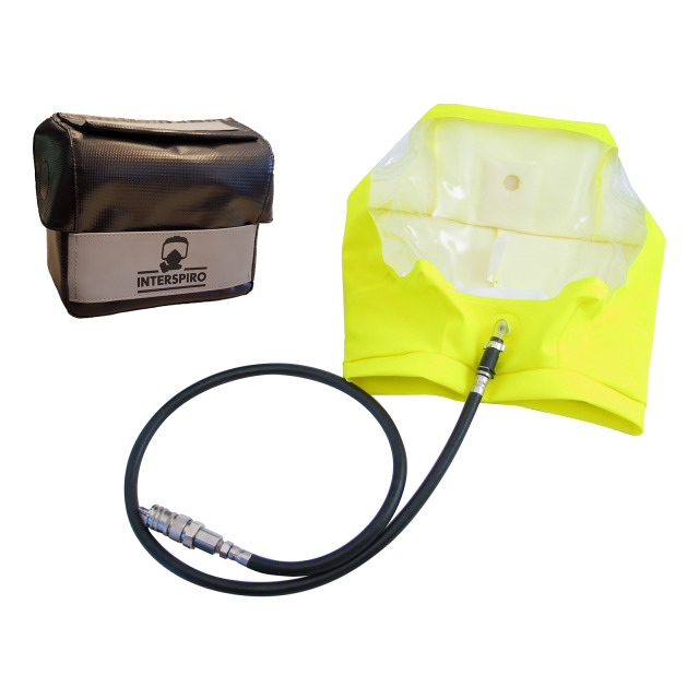 Atemschutzhaube INTERSPIRO EVAC, verpackt in Tasche PSA III