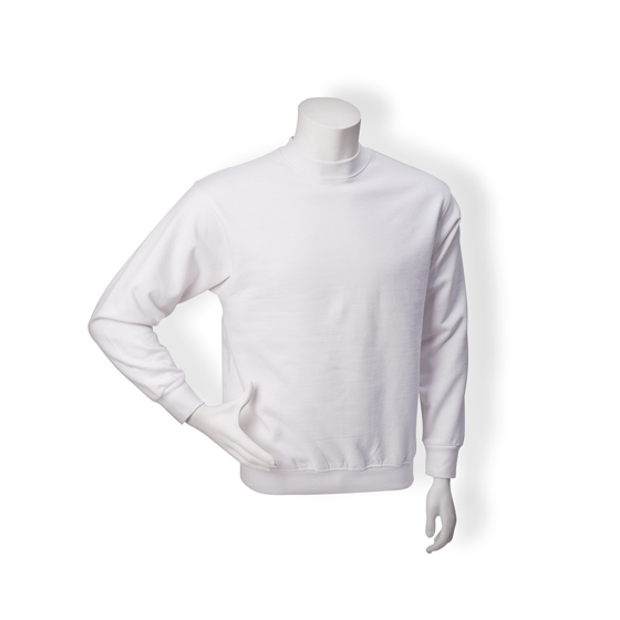 Sweatshirt, 80% Ringspinn-Baumwolle/20% Polyester,schwere Stoffqualität 280 g/m, Set-in-Sleeve, Farbe weiß