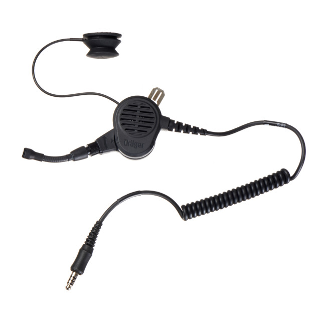 Hör-Sprechgarnitur DRÄGER HPS-COM Dual Skull Mic/Short Mic, für Helme HPS 7000, mit Schädeldecken-/Schwanenhalsmikrofon kurz