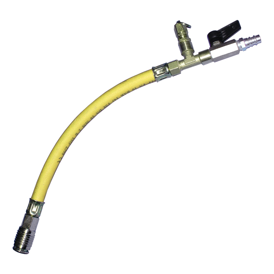 Absperrorgan VETTER 8 bar, zur Verbindung von Füllschlauch oder Steuerorgan und Kissen, mit 0,3 m Anschlussschlauch, gelb