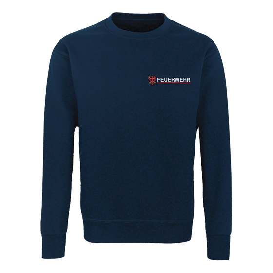 Sweatshirt BÜTTNER Brandenburg mit Stick, 50% Baumwolle/50% Polyester, Rundkragen, dunkelblau, nachEmpfehlung LFV