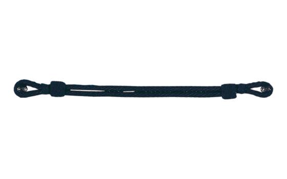 Mützenkordel, 32 cm lang. Schwarz, 6 mm,Kunstseide