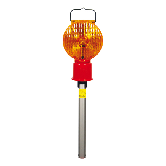 Leitkegel-Blitz-Stableuchte LED, zweiseitig, mit 5Akkus und Ladegerät