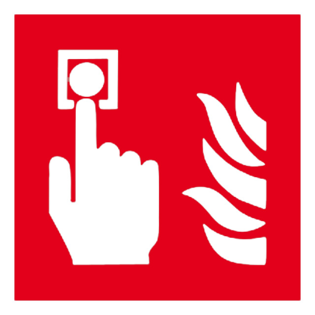 Brandschutzzeichen Brandmelder, DIN EN ISO 7010:2012-10, ASR 1.3 2012 Folie selbstklebend, (BxH) 200x200 mm