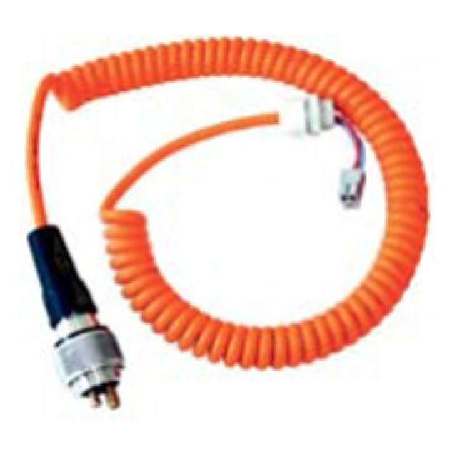 Spiralleitung BEOS FX 30, Länge 2 m, mit Stecker DIN 14690-2, Geräteseite Flachsteckhülse 3x6,3, keine Temperaturkompensation