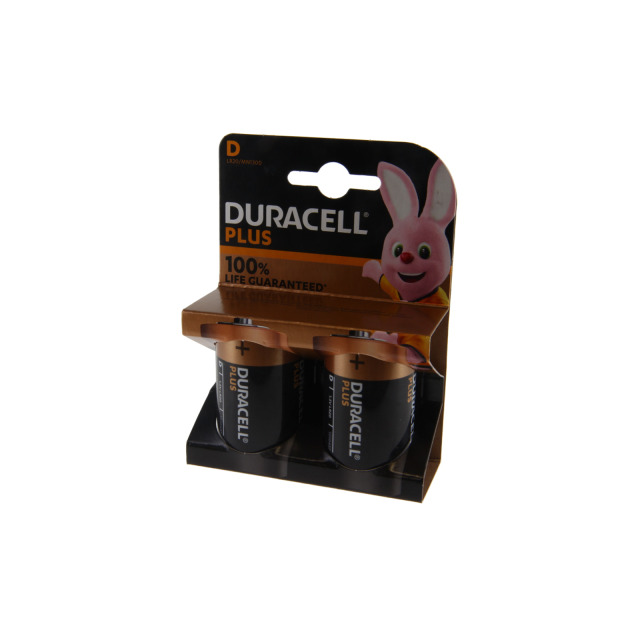 Batterie Monozelle DURACELL Plus Power, Alkaline,1,5 V, LR20, D, Packung mit 2 Stück