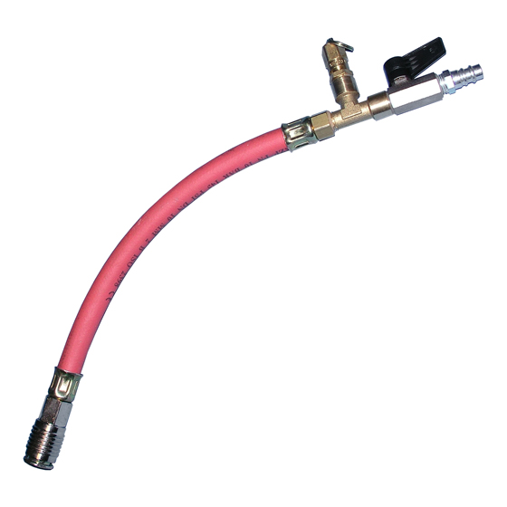 Absperrorgan VETTER 10 bar, zur Verbindung von Fül lschlauch oder Steuerorgan und Kissen, mit 0,3 m A nschlussschlauch, rot