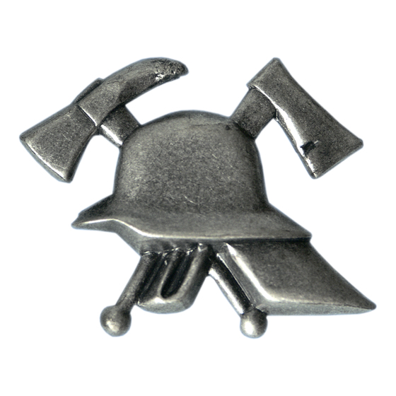 Mützenabzeichen Feuerwehr-Emblem, aus Metall,aluminiumfarbig