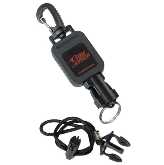 GearKeeper RT2, Taschenlampenhalter mit Rückholfun ktion, für kleine Geräte, Karabiner, ausziehbare L eine 510 mm