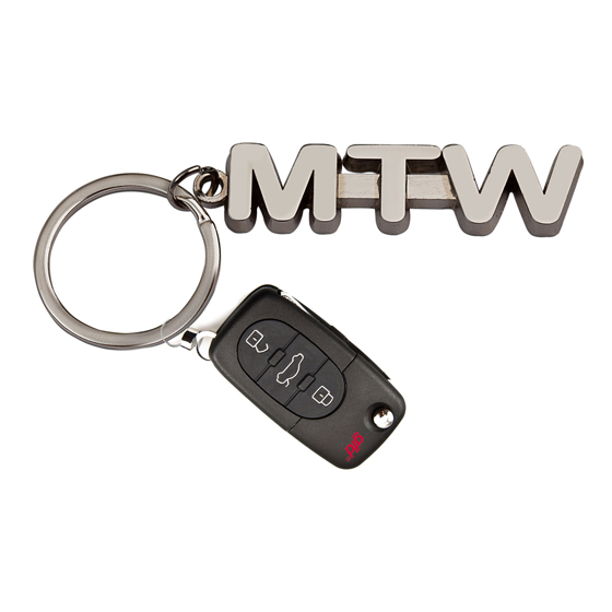 Schlüsselanhänger MTW, Schriftzug Metall verchrom