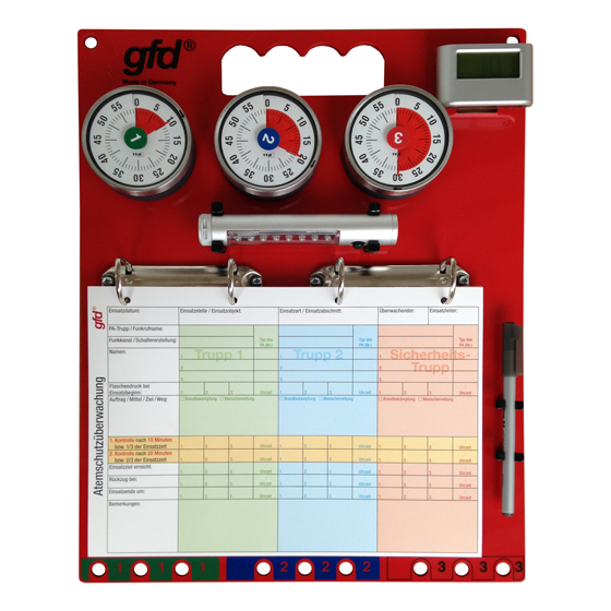 gfd® Atemschutz-Überwachungstafel rot Hoch