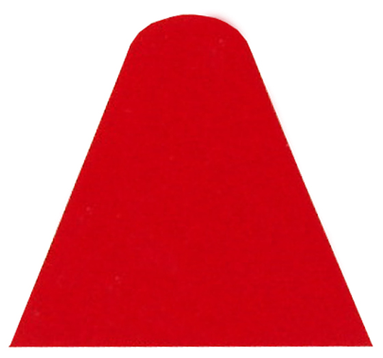 Aufkleber reflexrotes Dreieck RAL 3019, passend für Helmplatte SCHUBERTH F 210 und F 220